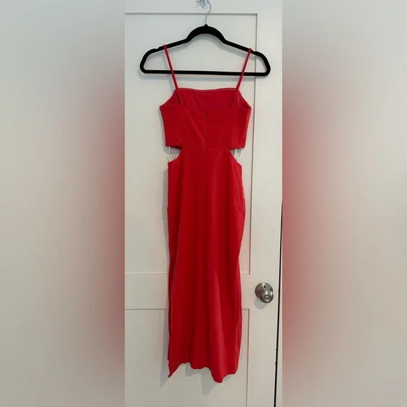 Lulus Only the Good Times Red Sleeveless Cutout Midi Dress - Picture 5 of 6